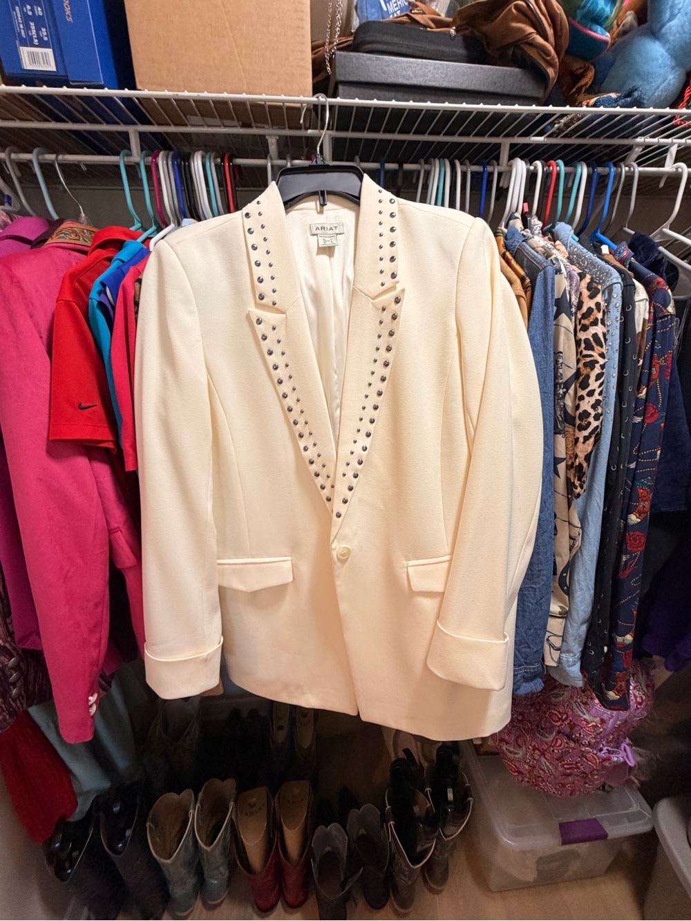 Ariat Cream Stud-Trim Blazer